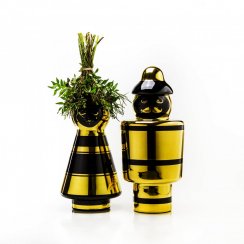 Váza, Nádoba ILLE/ON | ručně malovaná zlatem | LLEV