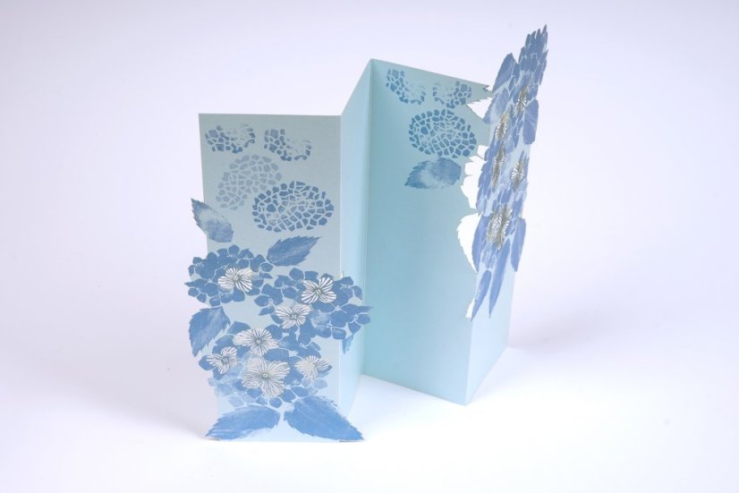 Greeting card HYDRANGEA blue | PORIGAMI