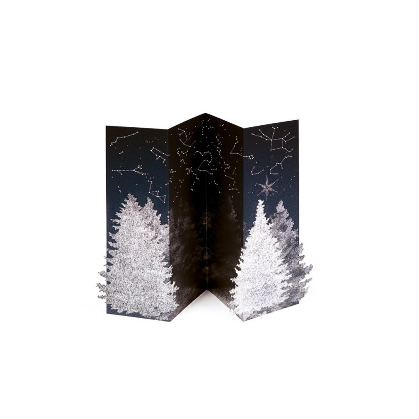 Papírové přání NOČNÍ LES TMAVÝ | PORIGAMI