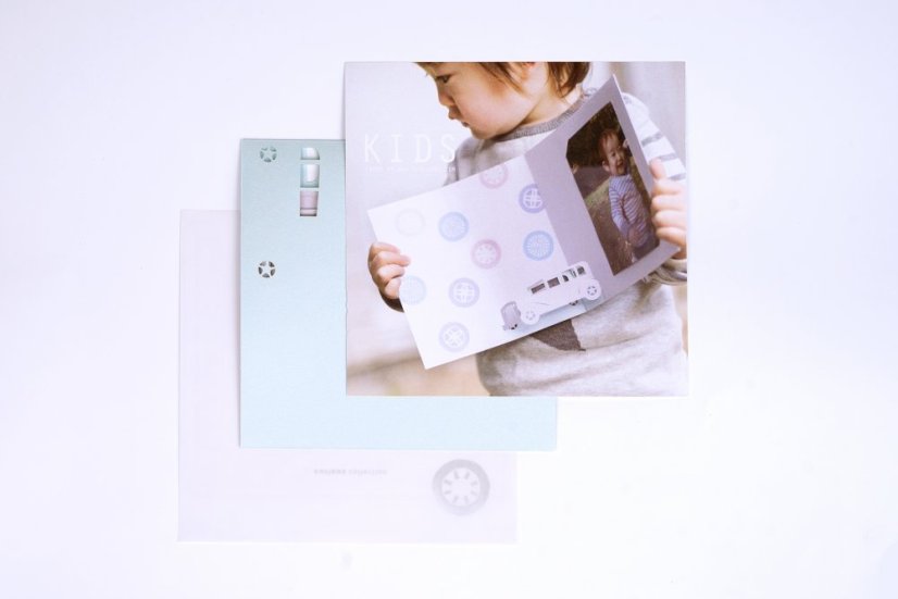 Baby greeting card TOY CAR pink | PORIGAMI