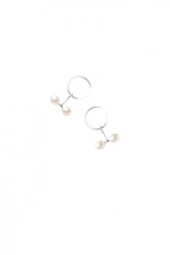 Earrings DOUBLE PEARL HOOPS | KARLA JEWELRY STUDIO