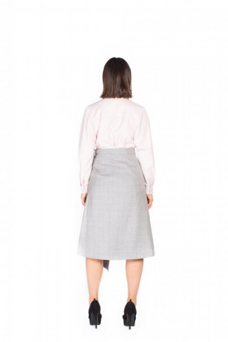 Midi wool-silk skirt with front fold | TAM ARA