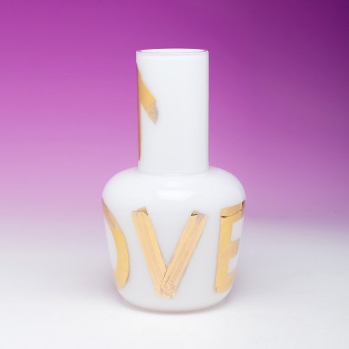 Vase UNNAMED with GOLDEN TOUCH / white | QUBUS