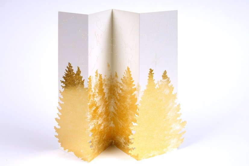 Papírové přání NOČNÍ LES SVĚTLÝ | PORIGAMI