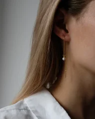 Náušnice PEARL BALL CHAIN | METAFORMI