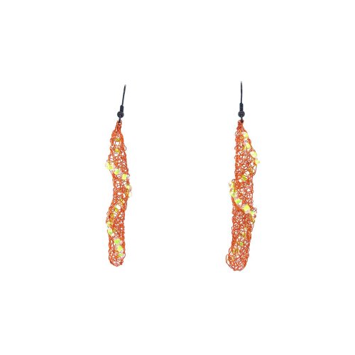 Earrings STICKS with green beads | BLANKA ŠPERKOVÁ