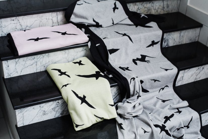 Plaid BIRDS Blanket 02 180x80 | COCKEREL