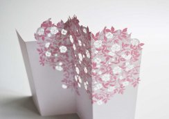 Papírové přání RŮŽE růžová | PORIGAMI