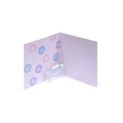 Baby greeting card TOY CAR pink | PORIGAMI