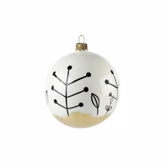 Christmas ornament white with plant decor