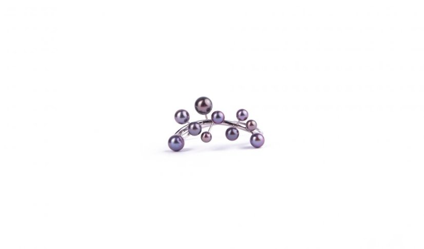 Prsten double ARONIA tmavé perly | NOMIO