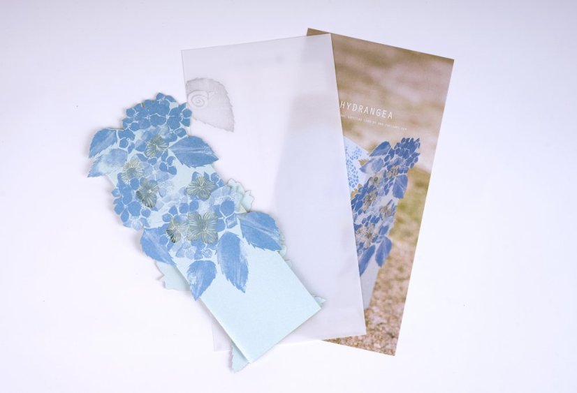 Greeting card HYDRANGEA blue | PORIGAMI