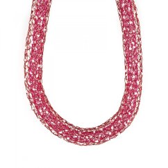 Double red short necklace with white small beads | BLANKA ŠPERKOVÁ