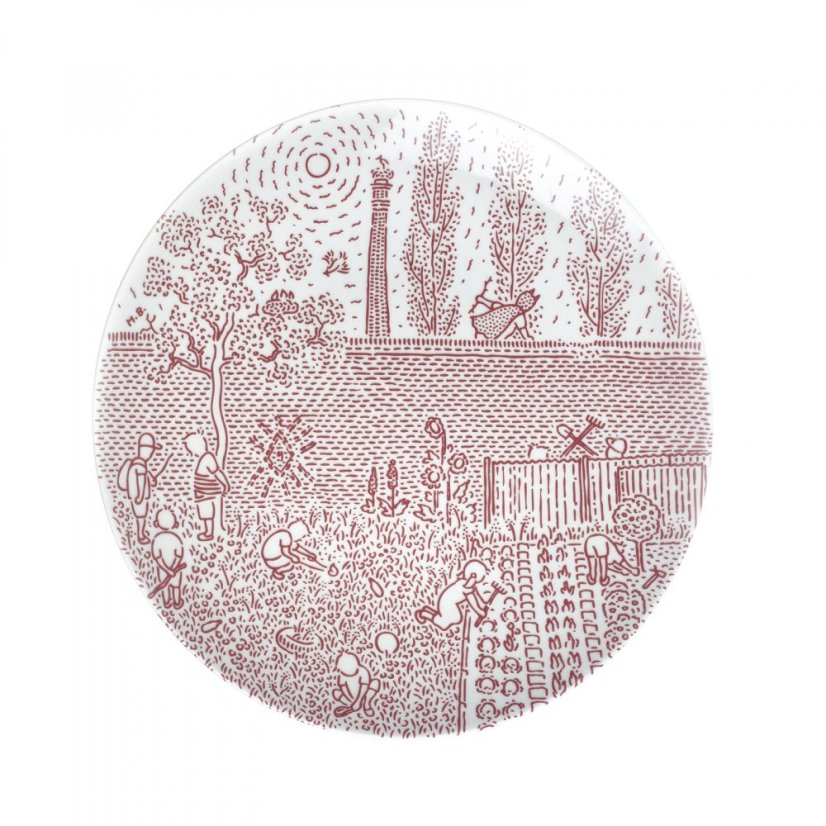 Plate shallow purple POOR SET | M. BAČÁK