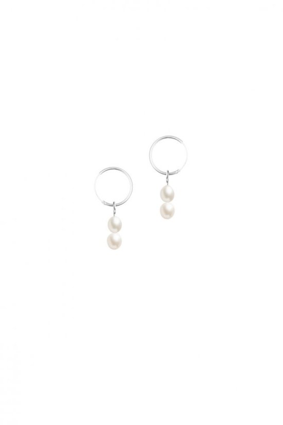 Náušnice DOUBLE PEARL HOOPS B | KARLA JEWELRY STUDIO