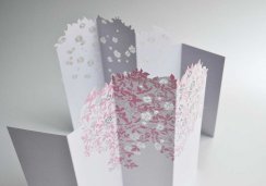 Papírové přání RŮŽE růžová | PORIGAMI