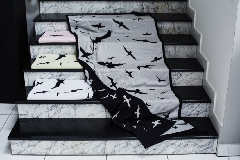 Plaid BIRDS Blanket 02 180x80 | COCKEREL