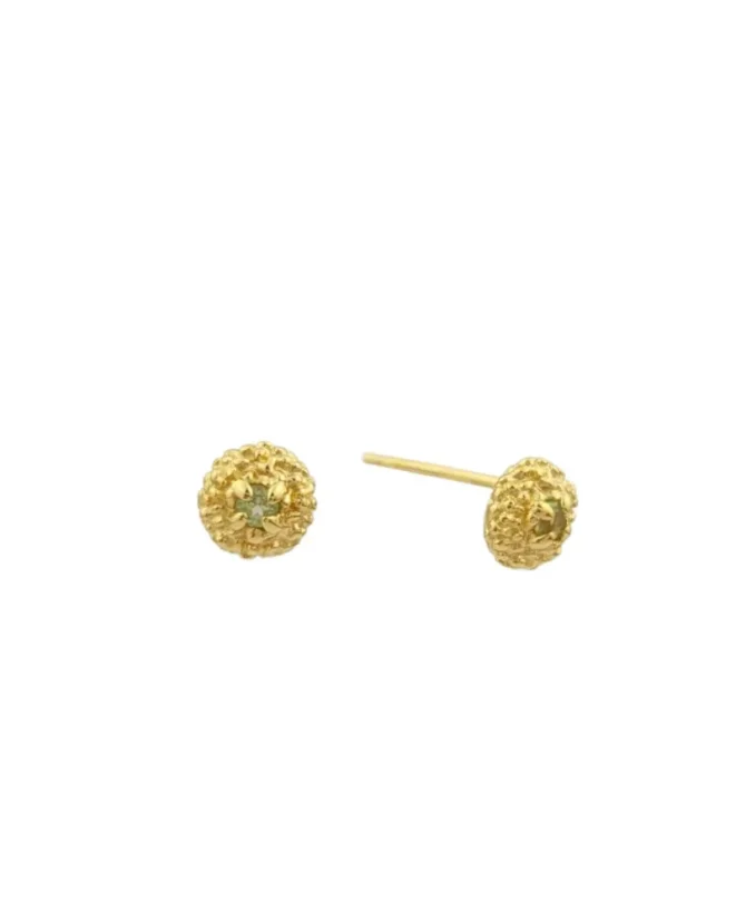 Náušnice GOOSEBUMBS OLIVINE GOLD STUD | METAFORMI