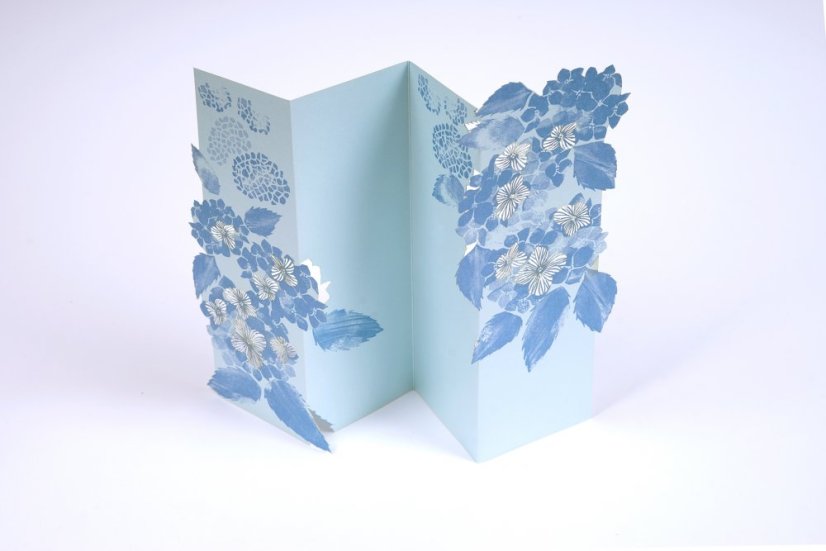 Greeting card HYDRANGEA blue | PORIGAMI
