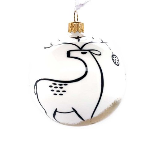 Christmas ornament white with deer decor