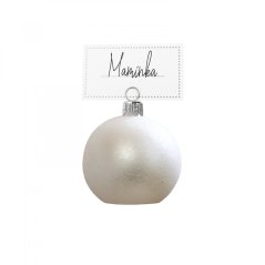 Christmas ornament NAME TAG white festive pearl
