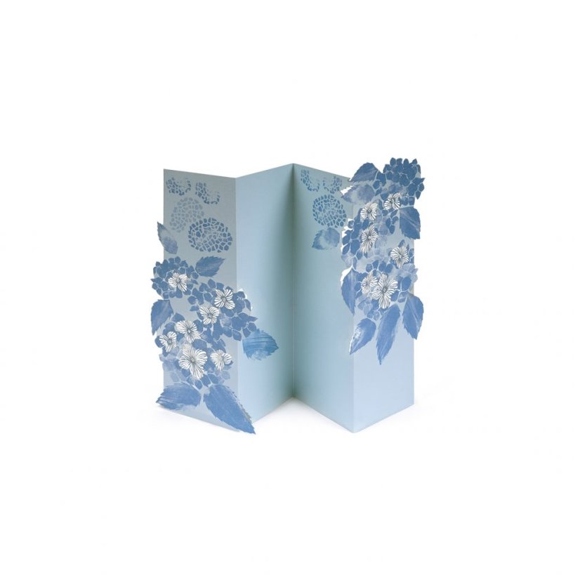 Greeting card HYDRANGEA blue | PORIGAMI