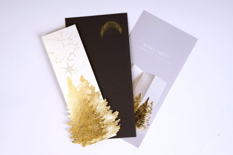 Greeting card LIGHT NIGHT FOREST | PORIGAMI