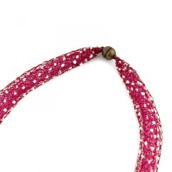 Double red short necklace with white small beads | BLANKA ŠPERKOVÁ