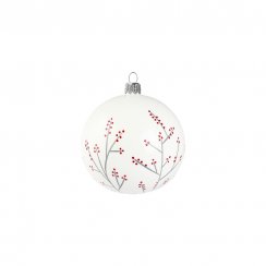 Christmas ornament BALL with holly twigs