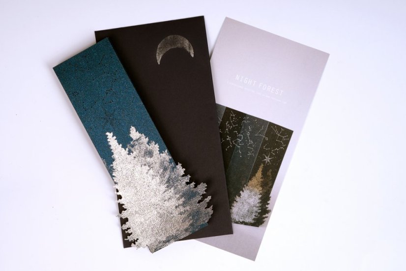 Greeting card DARK NIGHT FOREST | PORIGAMI