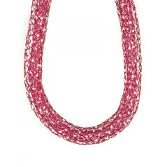 Double red short necklace with white small beads | BLANKA ŠPERKOVÁ
